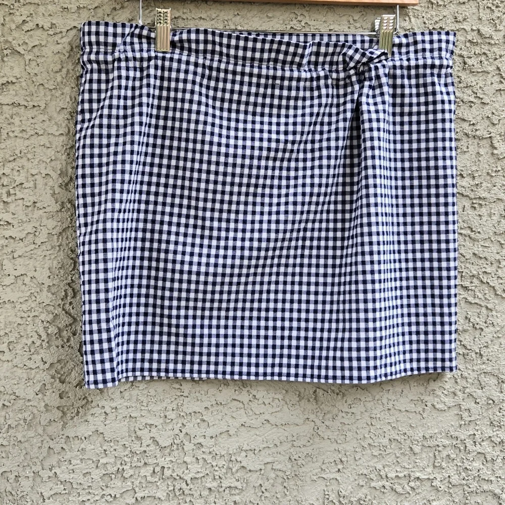 Zara Nautical Gingham Drawstring Mini Skirt - Picture 6 of 7
